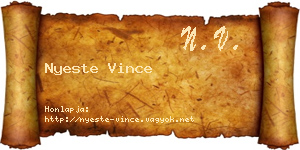 Nyeste Vince névjegykártya